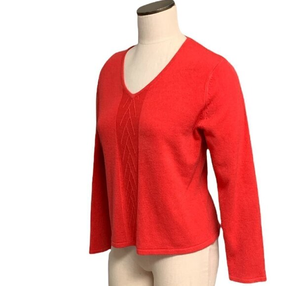 VTG Norton McNaughton So-Soft V-Neck Sweater PL/Petite Large Red 212E - Picture 3 of 6